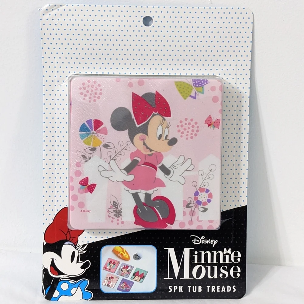 Disney Minnie Mouse Bath Tub Treads, Set of 5, NEW
